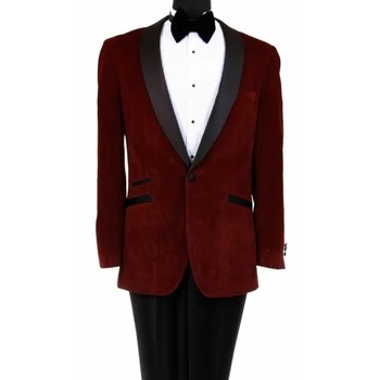Äri Veini RedVelvet Bleiser Komplekti Pulm Meeste Ülikonnad Slim Fit Custome Homme Elegantne Ametlik, 2 tk Komplekt Jope+Püksid
