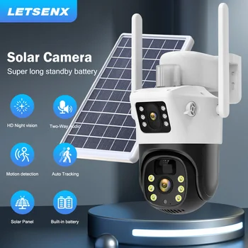 Letsenx Väljas 4MP 2K Päikese, Wifi, Kaamera PIR liikumistuvastus Security Kaitse 10400mAh Laadige Aku videokaamera