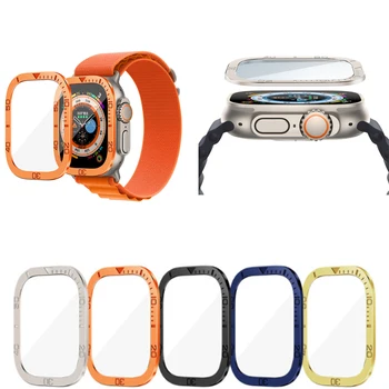 Metallist Ring Bezel Juhul, Aega, Kiirus Ulatus Raami Kaas iwatch S8 49mm Apple Watch Seeria Ultra Glass) Screen Protector Film