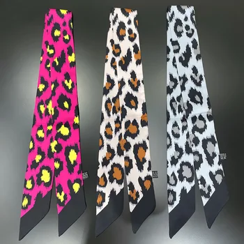 Leopard Printida Suvel Sall 2023 Uue Brändi Disaini Naiste Kõhn Kott Sallid Nöör Kaela Sall Daamid Foulard Peapaelad