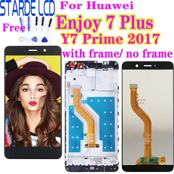 Näiteks Huawei Nautida 7 LCD Plus Puutetundlik Ekraan, Digitizer Assamblee Y7 Peaminister 2017 Asendamine LCD Ekraan Koos raami