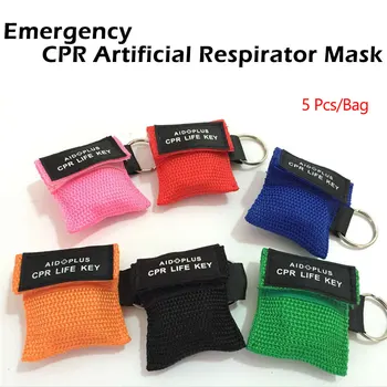 5tk/kott Väljas EDC CPR Avarii Resuscitator Mask Võtmehoidja Tekkima näomask First Aid Kit Tervise Ellujäämise Turvalisus