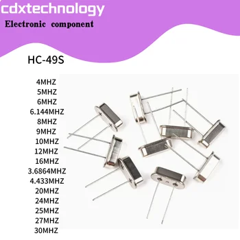 10tk/palju-line passiivne kvartsostsillaatori HC-49S 5M 32M 33M 3.6864 M 30.4 M 6.144 M 4.433 MHZ
