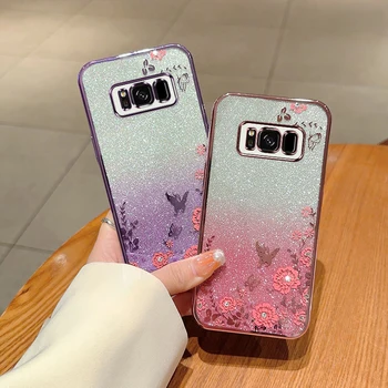 Lille Luksus Galvaniseeritud Glitter Case For Samsung Galaxy S8 S9 S10 S9 Plus Plus S8 Pluss TPÜ Kaitseraua Põrutuskindel Telefon Kate