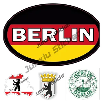 Saksa Lipu Berliini Vinüül Kleebis Saksamaal Berliinis Crest vapp Berliini Kaart Lipu Car Styling, Mootorratas, Bike Veekindel Decal
