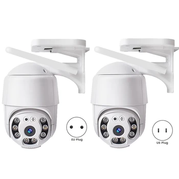 Turvalisuse Kaamera Security Väljas Kaamerad Koos 360°, Värv Night Vision/HD/Spotlight/Voice Intercorm EU Pistik