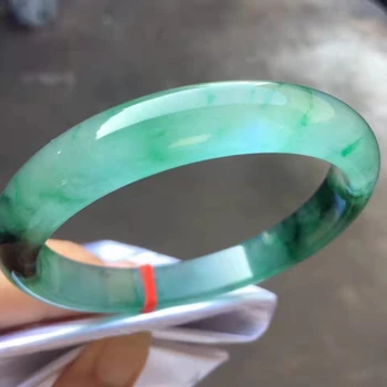Uusim loomulik Sertifitseeritud Reaalne Myanmar Ujuv Roheline Lill Featured Bangles Handring Trahvi Jewellry Emerald Jade Ehted