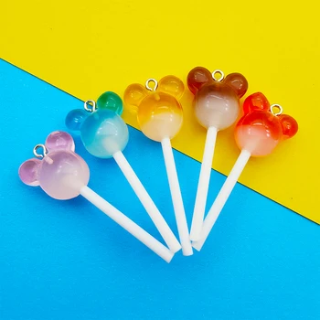 10tk 3D Vaik Sugar Candy Lollipop Võlusid Ehete Tegemise DIY Armas Kawaii Võtmehoidja Kõrvarõngad ja Ripats Suppplies