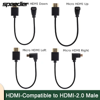 OD3.2mm Super Äärmiselt Õhuke High Speed HDMI-ühilduv Kaabel Micro HDMI-ühilduvate 2.0 Üles Alla Vasakule Paremale Kaldu Mees Kaabel 15CM