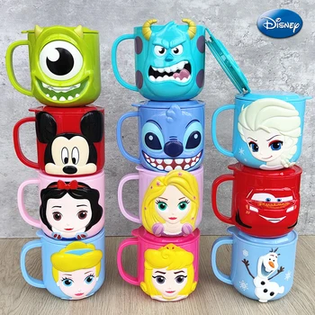Disney Mickey Õmblema lapsed Tass Kaanega Kruus Piima Külmutatud Elsa 3D Cartoon Kodus Joomist Tassi Suu Harjamine Cup Laste Vee-Cup
