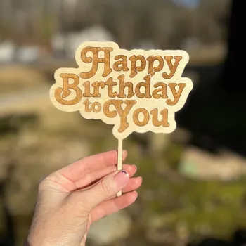 Happy Birthday to You,Toidu ohutu Happy Birthday Cake Korja, sünnipäeva kook decor, sünnipäev kook torukübar, Puit Koogikarpides Torukübar
