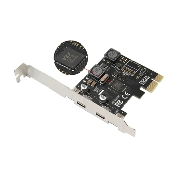 2-Port USB-3.1 (10Gbps) PCIe Kaardi Super Kiirus PCIExpress X1, et TypeC Host Controller Card Type-C-PCIe Adapter