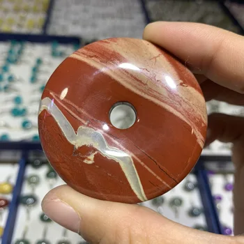 50mm Natural Red Jasper Ring Donut Quartzs crystal Ping Pandla jaoks ornament