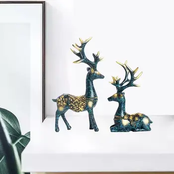 Põder Hirv Figuriin Ornament Desktop Skulptuur Kodu Kaunistamiseks Tõetruu Hirv