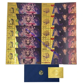 10tk Madonna 24 gold foil kaarti seksikas naine kaardid USA dollar 100 rock laulja pileteid fännid kogumine