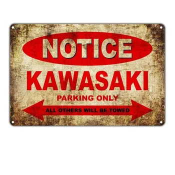 Teate Kawasaki Mootorrataste Parkimine Ainult Tina Märk Vintage Plakat Seina Retro Raua Maali Metallist Tahvel Leht Baar Kohvik Garaaž