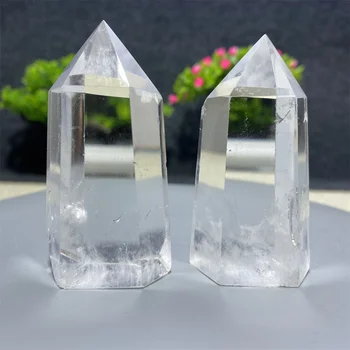 Kõrge Kvaliteediga Naturaalne Crystal White Selge Kvarts Veerus Võlukepp Kuusnurkne Torn Vaimne Meditatsioon Tervendav Mineraalvesi Energia Kivi