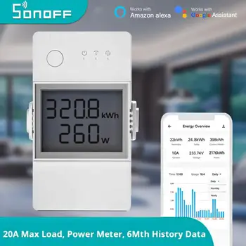 SONOFF POW Elite Wifi Smart Lüliti 16A/20A, LCD Ekraan ,Ülekoormuse Kaitse Võimsus Andur Töötab Alexa Google Kodu