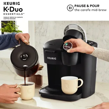 Keurig K-Duo Essentials Must Ühe-Teenindavad K-Cup Pod kohvimasin, （Must/Moonlight Hall）vabatahtlik